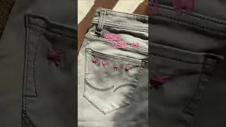 DIY Bow Stitch on Old Jeans 👖✨ | Hand Embroidery Hack You&rsquo;ll Love!#shorts #shortsfeed