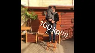 Wooden folding stool