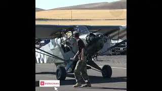 Hand Starting a Piper L-4 Grasshopper Reconnaissance WWII Airplane #aviation #history #military