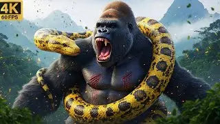 Animal rescue || Anaconda Attack Gorila || people save gorila life and rescue all team members ||