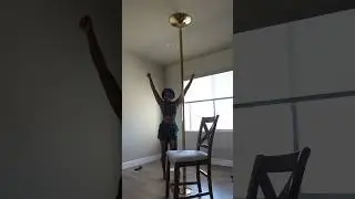 Install my gold Yaheetech pole with me🦋✨ #fitness #poledance #pole #polefitness #fyp #fypシ #viral