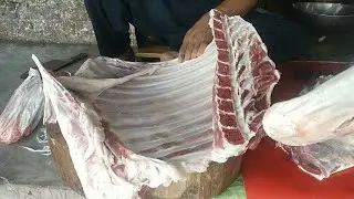 Buffalo Chanps Cutting Skills || How To Cut Beef Meat Live || Expert Butcher || MK Cutting Skills