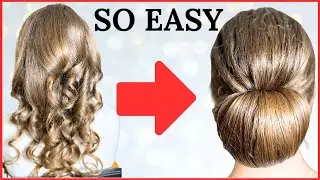 Easy chignon hairstyle - low chignon for long medium hair.
