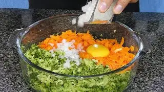¡ADIÓS AL PAN! Mezclé 1 huevo con brócoli y zanahoria y el resultado fué increíblemente delicioso