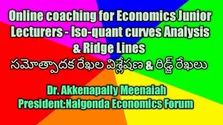 Online coaching for Economics Junior Lecturers - Iso-quant curves Analysis & Ridge Lines