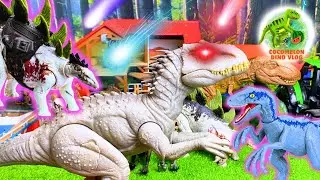 Cocomelon Dino Vlog: AWESOME Indominus Rex, Stegosaurus, Velociraptor Blue, Pyroraptor, Sinotyrannus