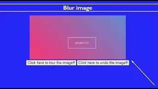 Blur a Image with button in HTML,CSS AND JAVASCRIPT!!!