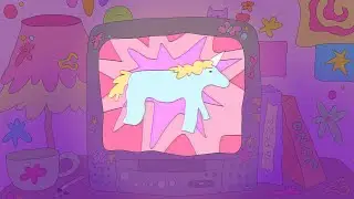 Girl in her room - unicorn TM