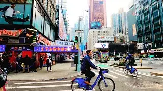 Winter Walk in New York City 2021 [Columbus Circle To Times Square] 4K