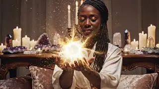 Healing hands of light SunStar Self Leadership Ceremony in private space, as a black woman 9