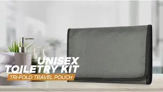 FATMUG Travel Toiletry Bag | Hanging Shaving Pouch for Men | Cosmetics Organizer for Women | Grey