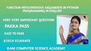 Functions with/without arguments in python programming in English ||B.tech students ||jntuh updates