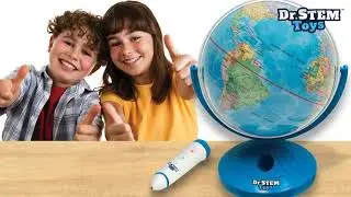 Dr. STEM Toys Talking World Globe with Interactive Stylus Pen and Stand