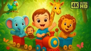 🚂 Jungle Train Song for Kids | Sing Along with Animals & Leo in the Jungle Adventure 🌴🐒