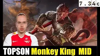 TOPSON PLAYING Monkey King MID 7.34c &mdash; МАТЧ С САМЫМ ВЫСОКИМ MMR В DOTA 2 #dota2 #dota2gameplay