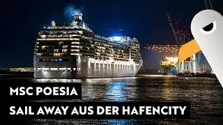 Cruiser & Container at Night 🛳️ Abfahrt MSC POESIA & CMA CGM SORBONNE