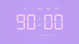 90 Minute Digital Countdown Timer with Simple Beeps 💕💜