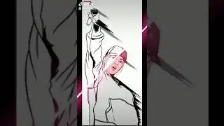 Awesome cartoon design process transformation -- Billie Eilish