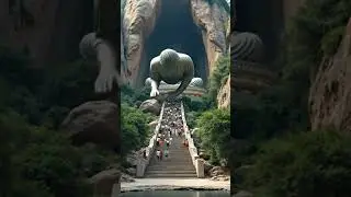 Giant Buddha Statue Collapses on Tourists  #shorts