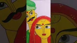 rajasthani watercolour drawing part 2#rajasthani art# easy drawing#shorts#viral