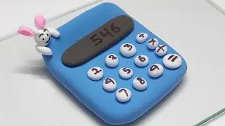 how to make mini calculator with clay #diypolymerclay #claycrafts #claygadgets#asmr #minicalculator