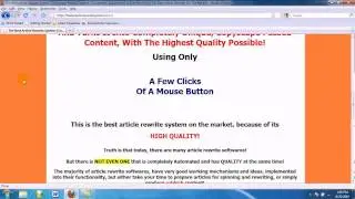 The Best Article Rewrite System® - The Most Powerful Article Rewriter On The Market Today! Part 1