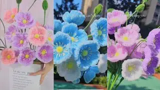 Cách làm hoa anh túc 4 cánh bằng kẽm nhung chi tiết cực dễ - How to make flowers with velvet zinc