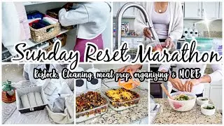 SUNDAY RESET ROUTINE MARATHON | BATCH COOKING, MEAL-PREP, ORGANIZING | CLEANING MOTIVATION 2022