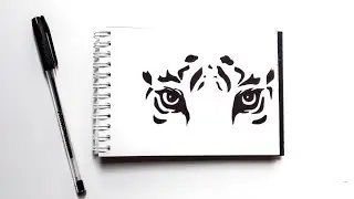 Quick and easy drawing | Beautiful stencil art | tiger stencil art | @Ranawat_Art 🧿