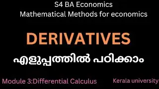 Differential Calculus|S4 Economics|kerala university|Part 1