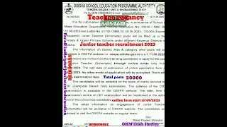 Junior Teacher OSEPA Recruitment 2023 out l Apply Online for 20000 Posts#india #viralshort #odisha