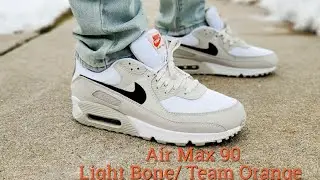 Распаковка Air Max 90 Light Bone / Team Orange 2021 и обзор на ноги + поло / Nike Clothing Haul
