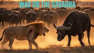 Lions vs Buffalo: A Savage War for Survival on the African Savanna