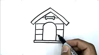 How To Draw A Dog House With Number 1 | Drawing Using Number