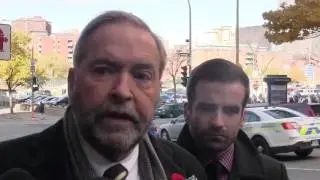 Video: Tom Mulcair wants Justin Trudeau to 'stand up' to Donald Trump