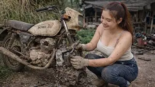 Full Restoration of an Abandoned SYM Bonus Motorcycle by a Female Mechanic