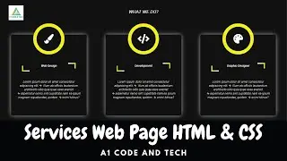 Beautiful Services Web Page Using HTML And CSS | A1 Code And Tech .