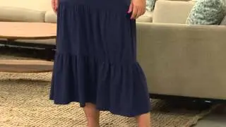 Denim & Co. Solid Tiered V-neck Knit Maxi Dress with Jayne Brown