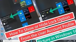 How to Show or Hide Lock Option from the User Account Profile Picture in Windows 10