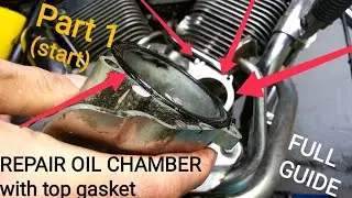 Yamaha xv virago 535 - Dissasembly Repair damaged oil chamber filter seal part 1
