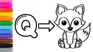 Teaching the letter Q to children in an easy way|Easy drawing and coloring for kids|alphabet