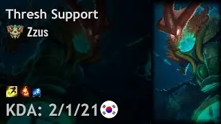 Thresh Support vs Bard - Zzus - KR Challenger Patch 6.19