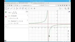 Límites y Continuidad E13 Estudio de función algebraica con Geogebra (ej17)