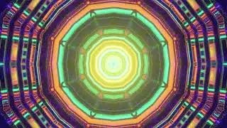 8K Video Loop - Bright neon tunnel 3D illustration