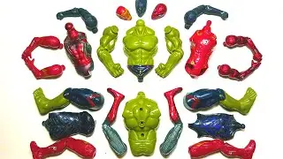 Merakit mainan superhero, iron man, spider-Man, hulk, blck panter, assemble toys acatio figure