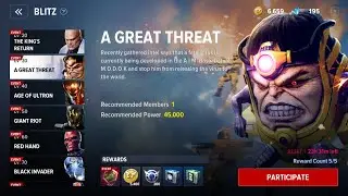 Blitz Lv.30 : A Great Threat - Captain America vs M.O.D.O.K (1) - Marvel Future Revolution