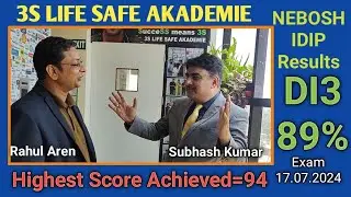 NEBOSH IDIP Level 6 Unit DI3 result 89%, Highest Globally Performance | See Learner's DI3 Scores |