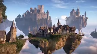 Sky Worlds Ambience ☁️🏰 | Peaceful Fantasy Music & Floating Islands
