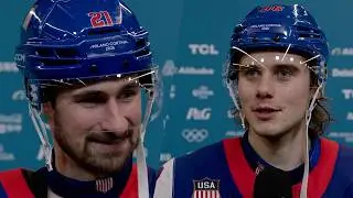 Jack Hughes and Dylan Larkin dreaming of a Gold Medal