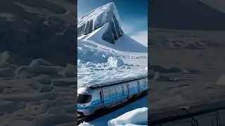 🎥 AI-Realistic Bullet Train Through Ice Mountains ❄️ | Stunning Frozen Journey
